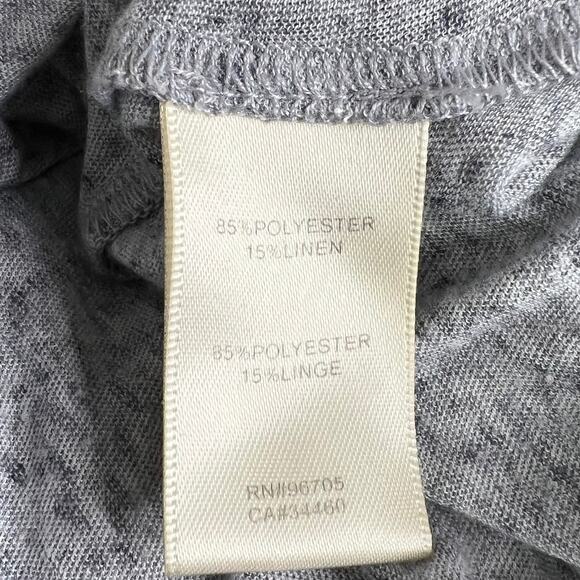 Rebecca Taylor Linen Blend Jersey Tie Front Heathered Blue Gray Dress Size S - Picture 6 of 7